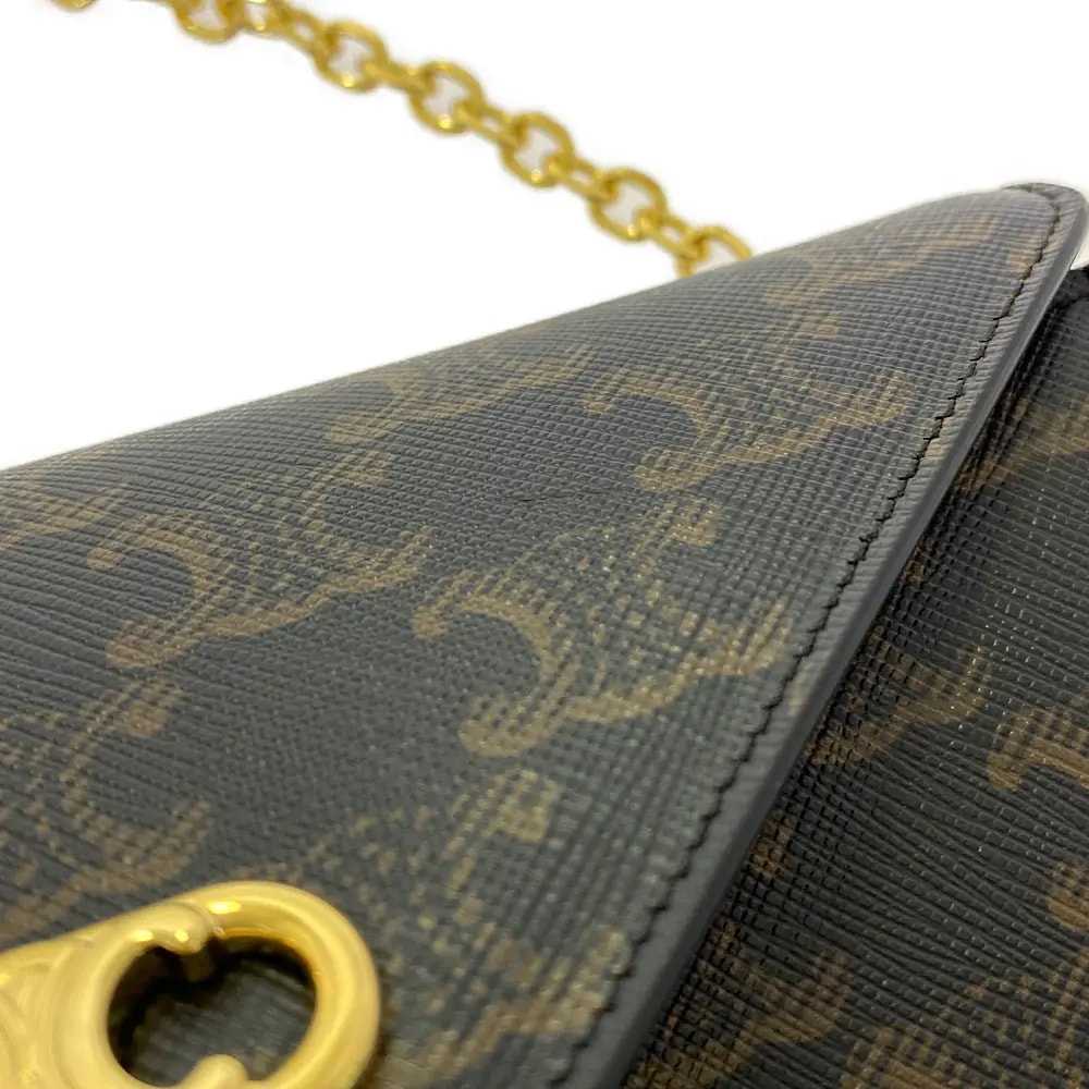 Túi Celine Maillon Triomphe Wallet On Chain In Triomphe Canvas 10F822CZT-04LU — ảnh 4