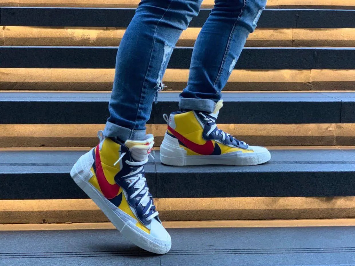 Giày Sacai x Nike Blazer Mid 'Maize Navy' BV0072-700 — ảnh 3