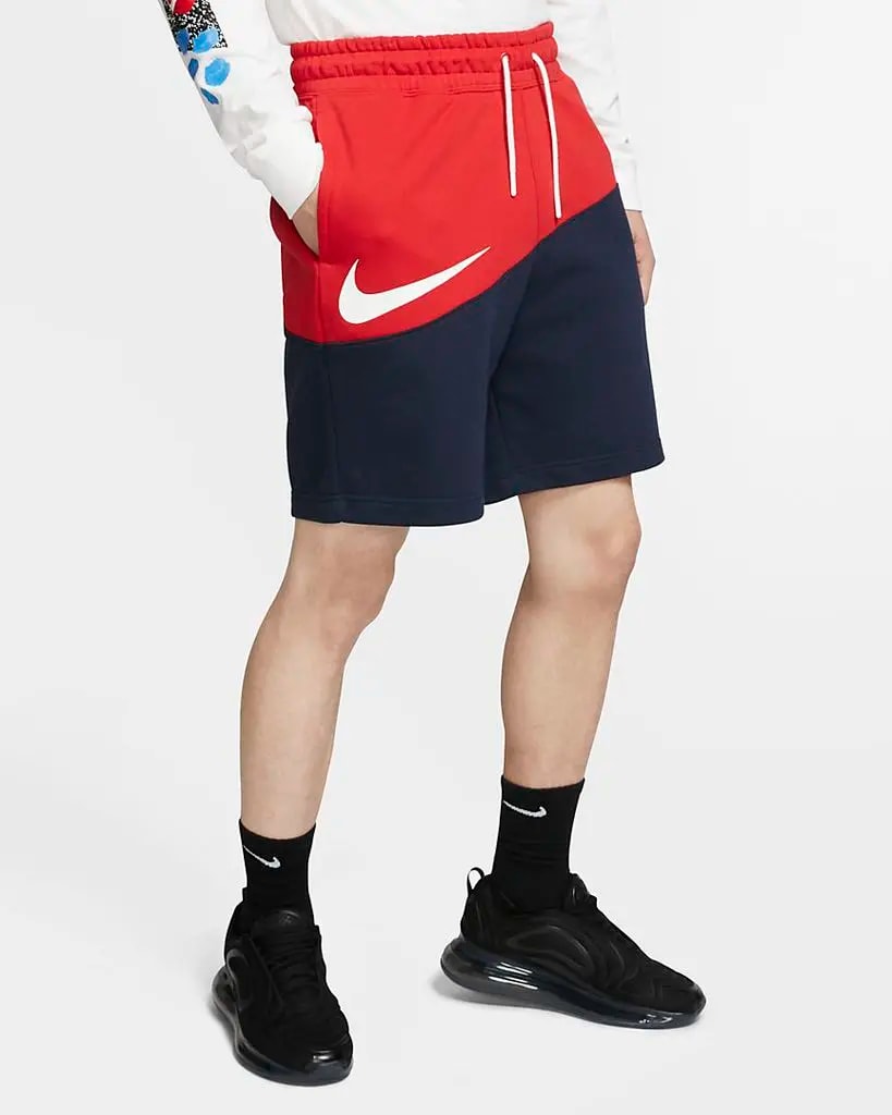Quần Nike Sportswear Swoosh French Terry Navy Red Short BV5310-657 — ảnh 3