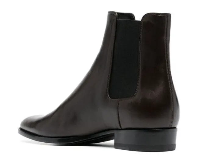 Giày Saint Laurent Wyatt Chelsea Boots In Smooth Leather 'Brown' — ảnh 2