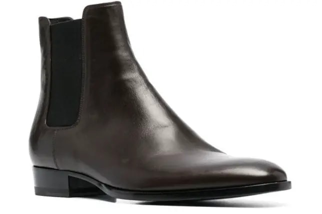 Giày Saint Laurent Wyatt Chelsea Boots In Smooth Leather 'Brown' — ảnh 3
