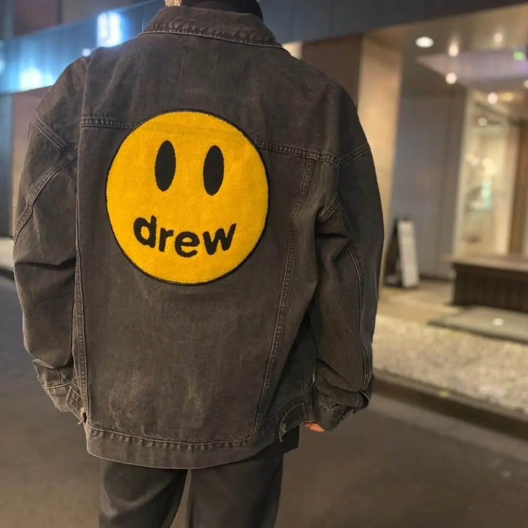 Áo Drew House Chenille Mascot Patch Trucker Jacket Black — ảnh 2