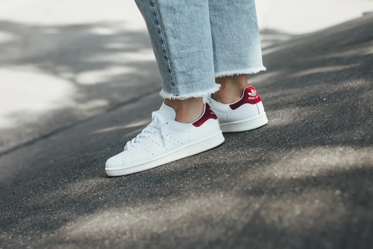 Giày Adidas Originals Stan Smith 'White Burgundy' AQ0887 — ảnh 2