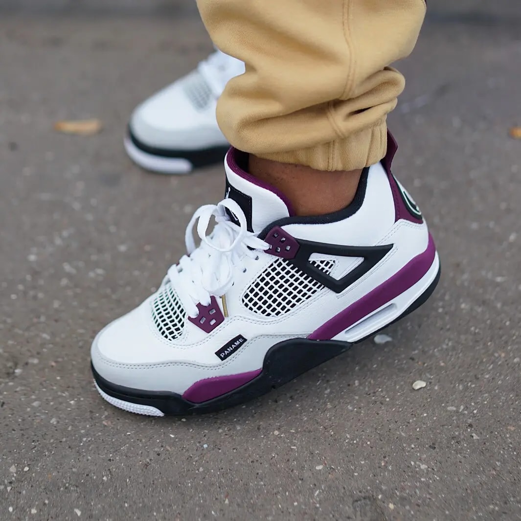 Giày Nike Paris Saint Germain x Air Jordan 4 Retro GS 'Bordeaux' CZ6509-100 — ảnh 3