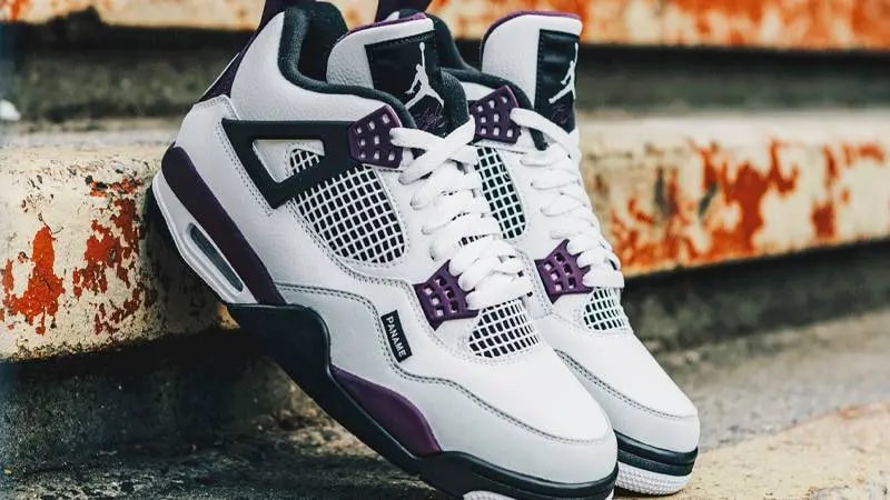 Giày Nike Paris Saint Germain x Air Jordan 4 Retro GS 'Bordeaux' CZ6509-100 — ảnh 5
