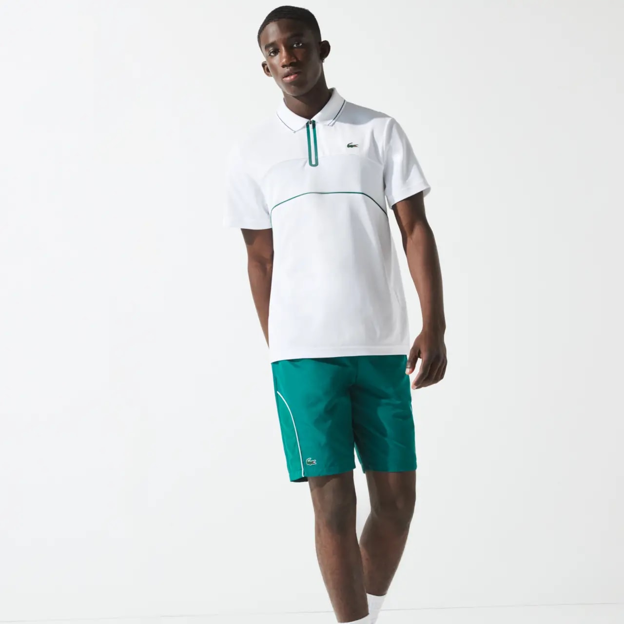 Áo Lacoste Piqué Zip Tennis Polo Shirt DH9658-51-OKR — ảnh 5