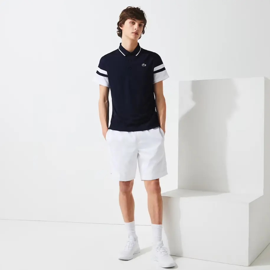 Áo Men’s Lacoste Sport Striped Polo Shirt 'Dark Blue' DH9681-525 — ảnh 3