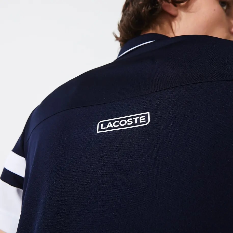 Áo Men’s Lacoste Sport Striped Polo Shirt 'Dark Blue' DH9681-525 — ảnh 4