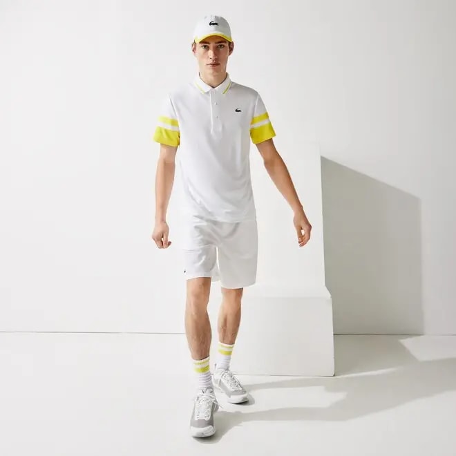 Áo Lacoste Striped Sleeves Breathable Polo Shirt DH9681-W22 — ảnh 4