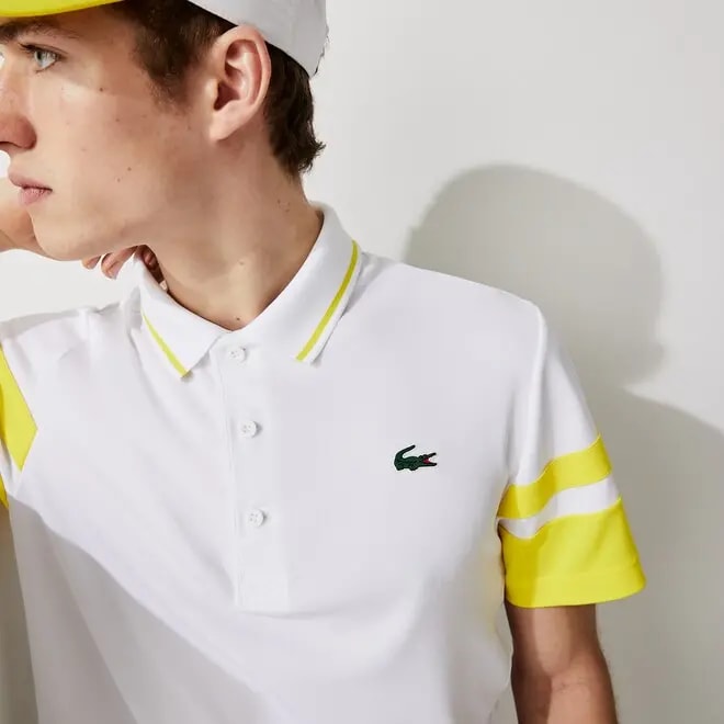 Áo Lacoste Striped Sleeves Breathable Polo Shirt DH9681-W22 — ảnh 2