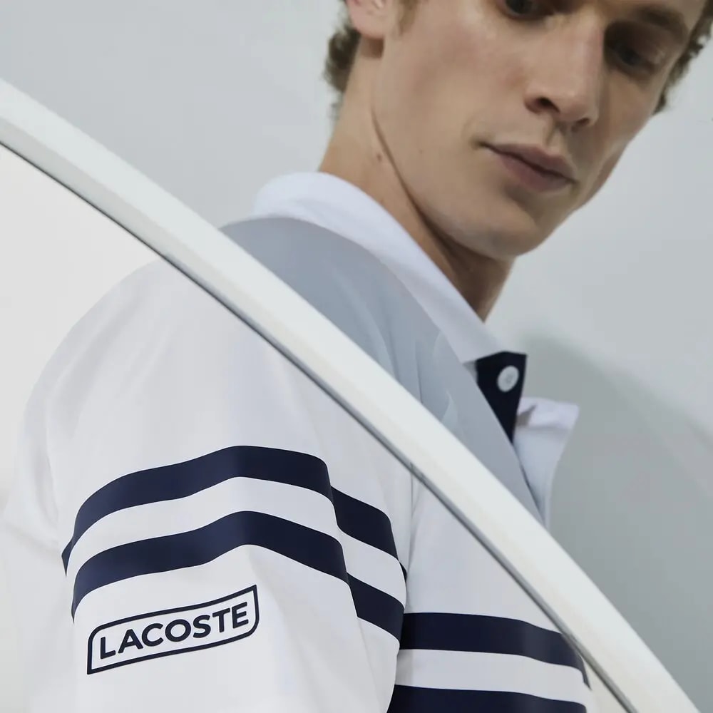 Áo Lacoste Novak Djokovic Ultra Light Striped Polo DH9685-522 — ảnh 2