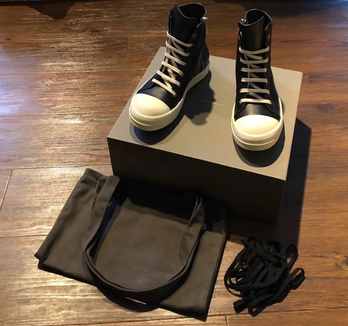 Giày Rick Owens Ramones High 'Black Leather' RU17S9890 — ảnh 2