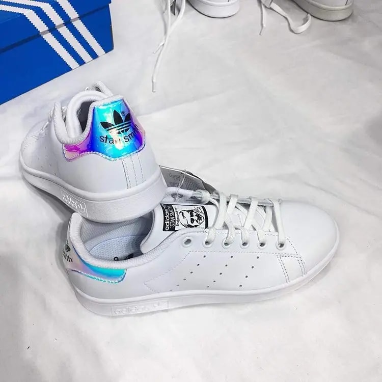 Giày Adidas Stan Smith J 'White Iridescent' FU6673 — ảnh 2