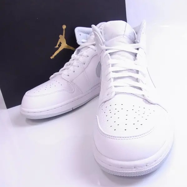 Giày Nike Air Jordan 1 Mid 'White Pure Platinum Swoosh' 554724-108 — ảnh 5