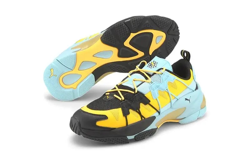 Giày Puma LQDCELL Omega Striped Knit 'Black Ultra Yellow' 371476-06 — ảnh 2