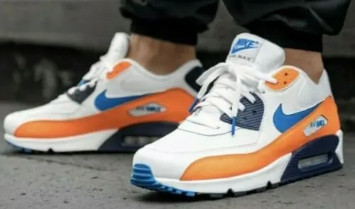 Giày Nike Air Max 90 White 'Photo Blue Total Orange' AJ1285-104 — ảnh 3