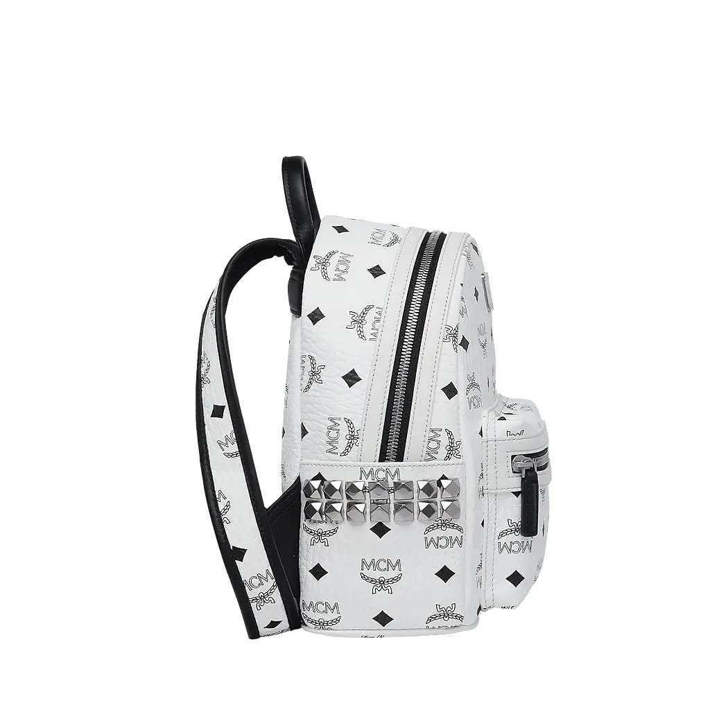 Túi MCM Stark Side Studs Backpack in Visetos MMK6SVE41WT001 — ảnh 2