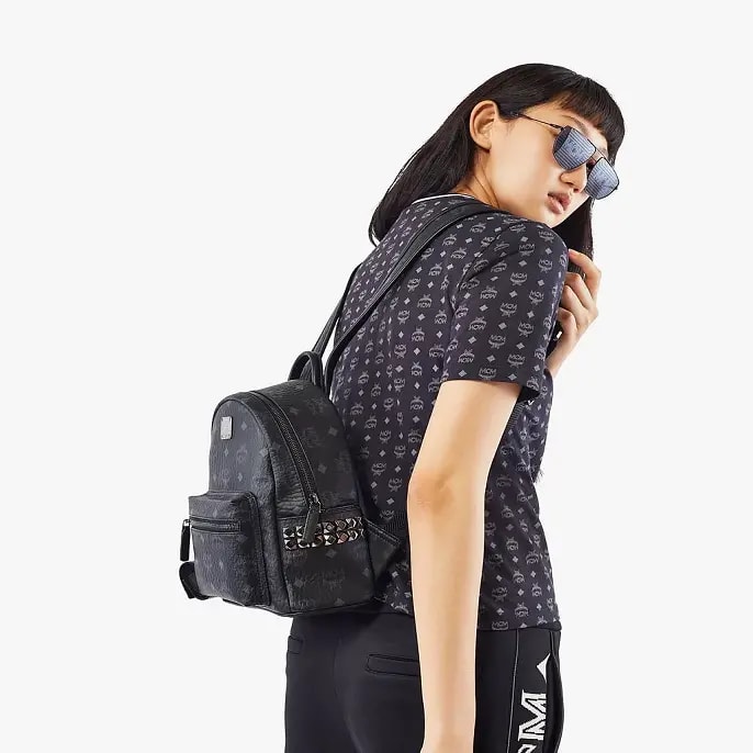 Balo MCM Stark Side Studs Backpack Visetos Black MMK6SVE41BK001 — ảnh 2