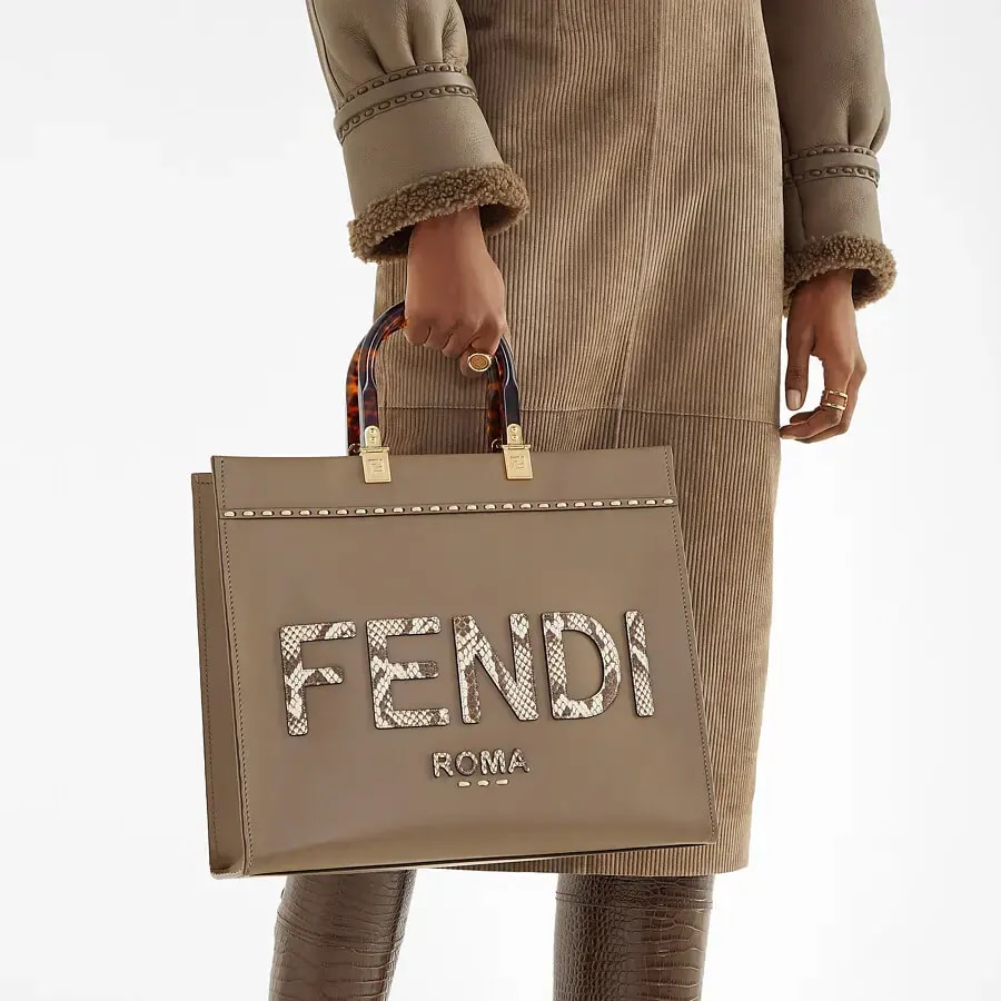 Túi Fendi Sunshine Medium Leather Elaphe Shopper 'Gray' 8BH386-AHN5-F1FEN — ảnh 2