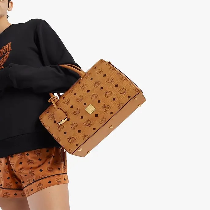 Túi MCM Essential Boston Bag Cognac MWBAASE01CO001 — ảnh 2
