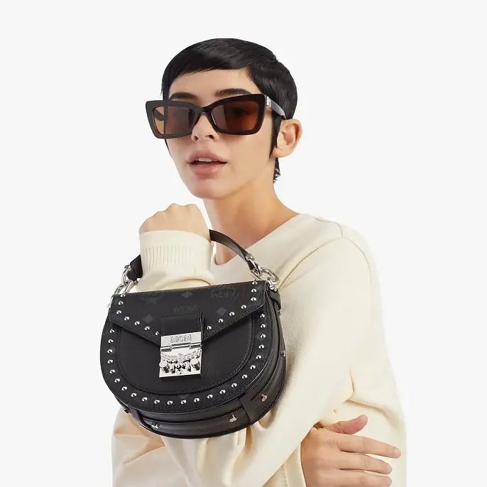 Túi MCM Patricia Shoulder Bag in Studded Outline Visetos MWSAAPA04BK001 — ảnh 2