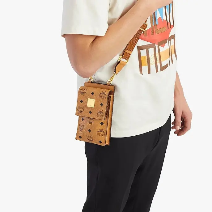 Túi MCM Crossbody Phone Case Visetos Cognac MXZBSVI15CO001 — ảnh 2