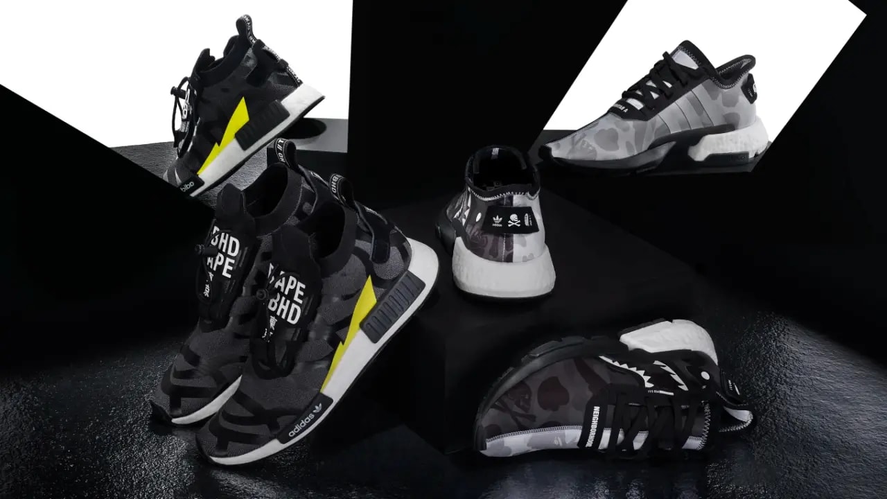 Giày Adidas Neighborhood x A Bathing Ape x NMD TS1 PK 'Stealth' EE9702 — ảnh 5