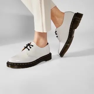 Giày Dr. Martens 1461 Patent Leather Oxford White 26754100 — ảnh 2