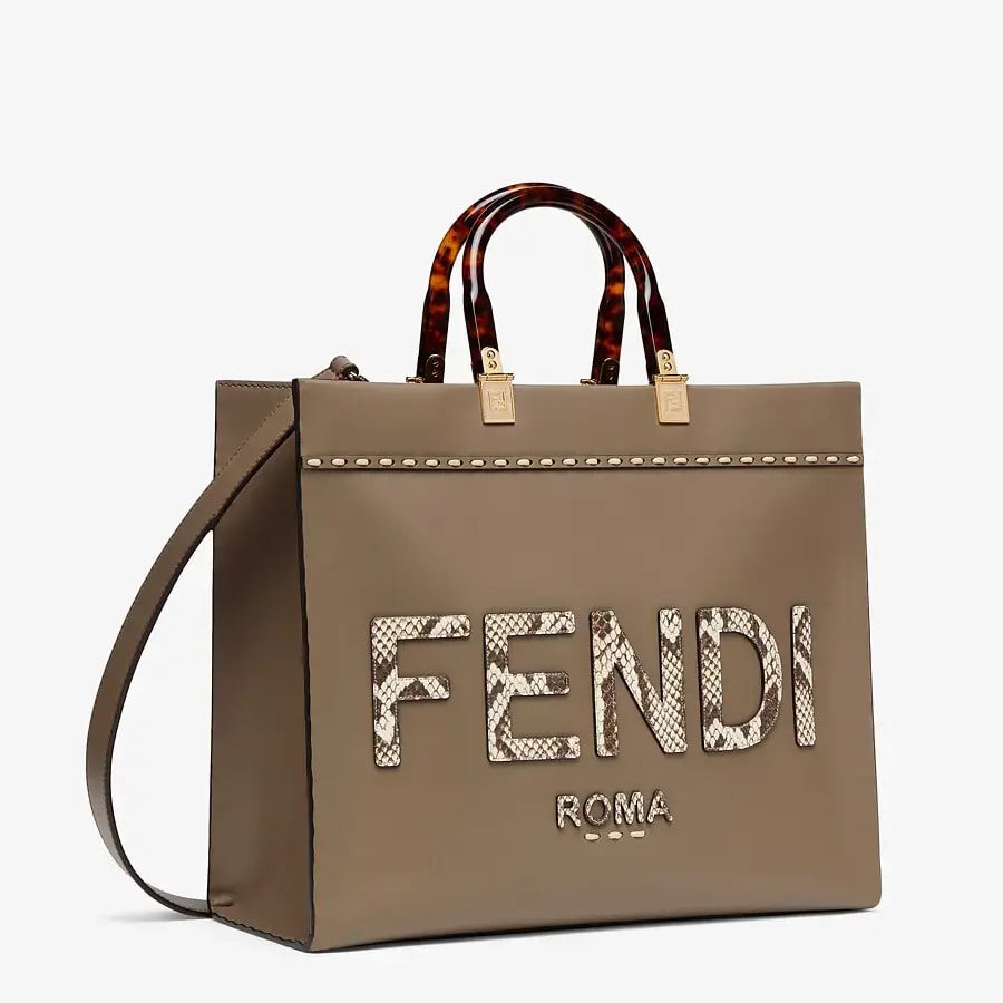 Túi Fendi Sunshine Medium Leather Elaphe Shopper 'Gray' 8BH386-AHN5-F1FEN — ảnh 3