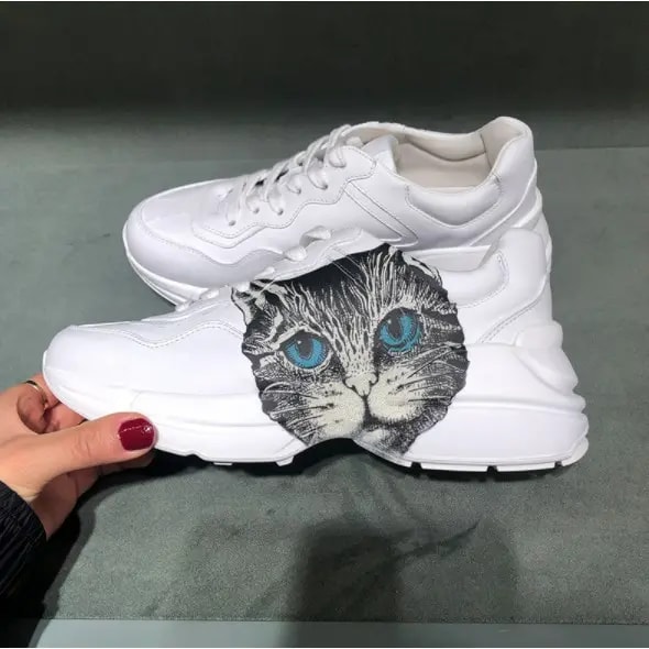 Giày Gucci Wmns Rhyton 'Mystic Cat White' 583337-DRW00-9014 — ảnh 4