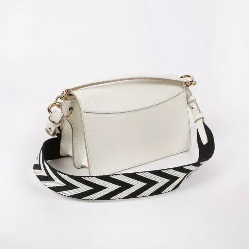 Túi Bally Crocodile-Effect Chevron-Strap 'White' 6230927 — ảnh 4