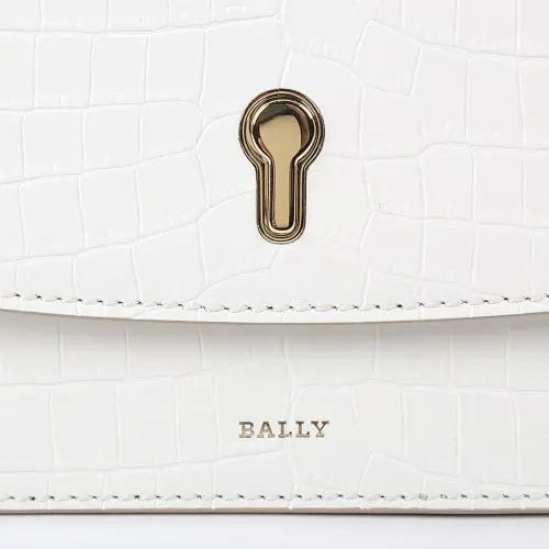 Túi Bally Crocodile-Effect Chevron-Strap 'White' 6230927 — ảnh 3