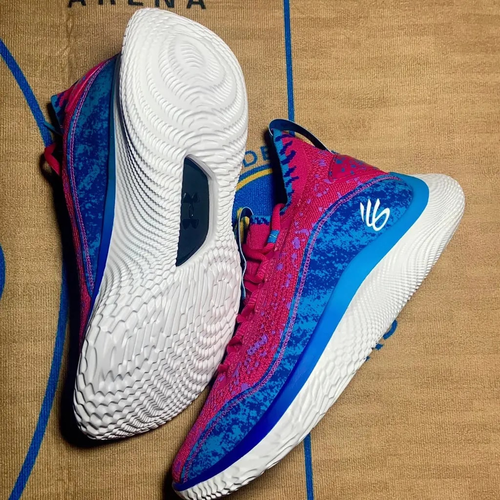 Giày Under Armour Curry Flow 8 GS Blue Pink 3024695-603 — ảnh 5