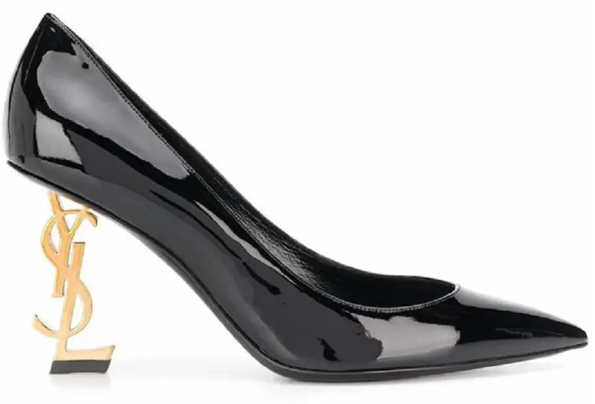 Giày Saint Laurent Opyum Pumps Patent Leather Gold-Tone Heel 4841600NPKK1000 — kich-thuoc: 36