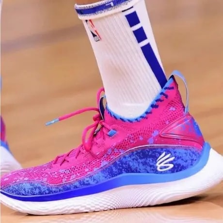 Giày Under Armour Curry Flow 8 GS Blue Pink 3024695-603 — ảnh 2