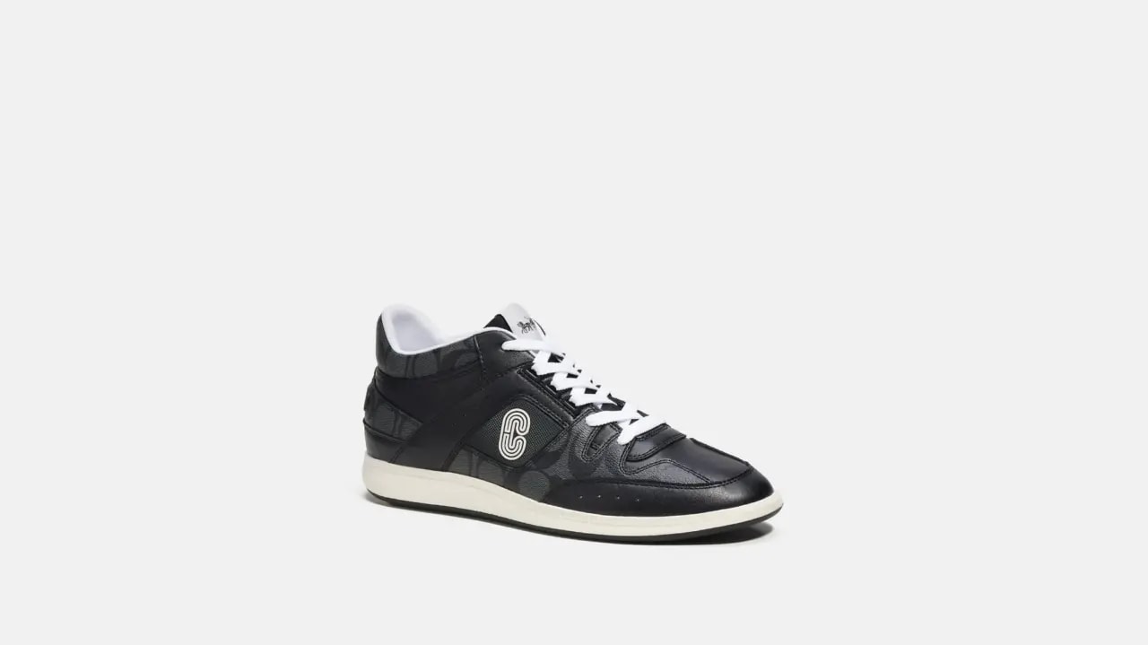 Giày Coach Mid Top Sneaker In Signature Canvas 'Black' CI083-BLK — ảnh 5