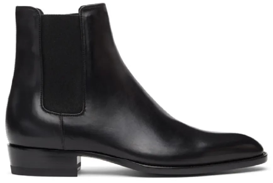 Giày Saint Laurent Wyatt Smooth Leather Chelsea Boot Black 6341951YL001000 — kich-thuoc: 40