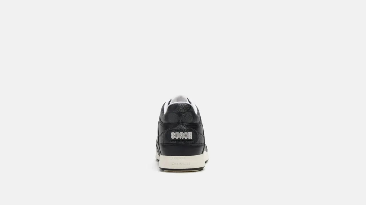 Giày Coach Mid Top Sneaker In Signature Canvas 'Black' CI083-BLK — ảnh 3
