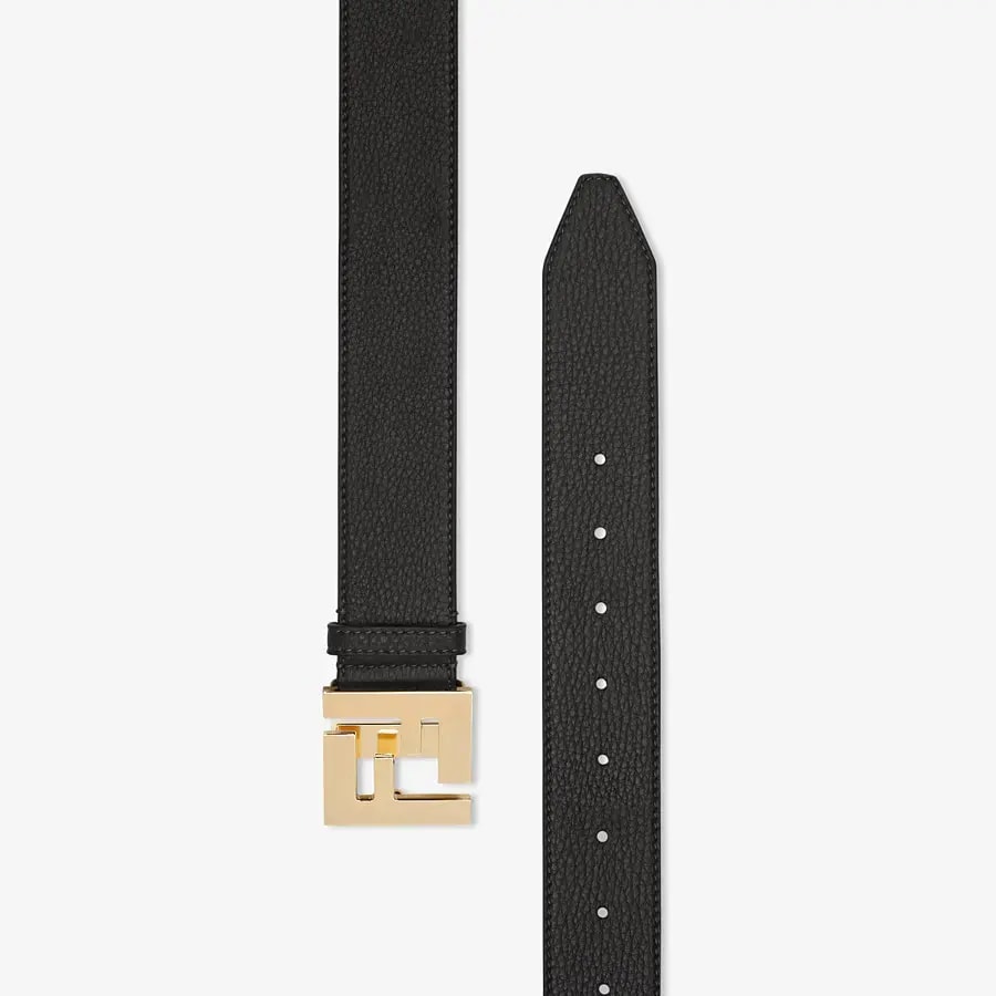 Thắt Lưng Fendi Black Cuoio Romano Leather Belt 7C0403SFRF0KUR — ảnh 3