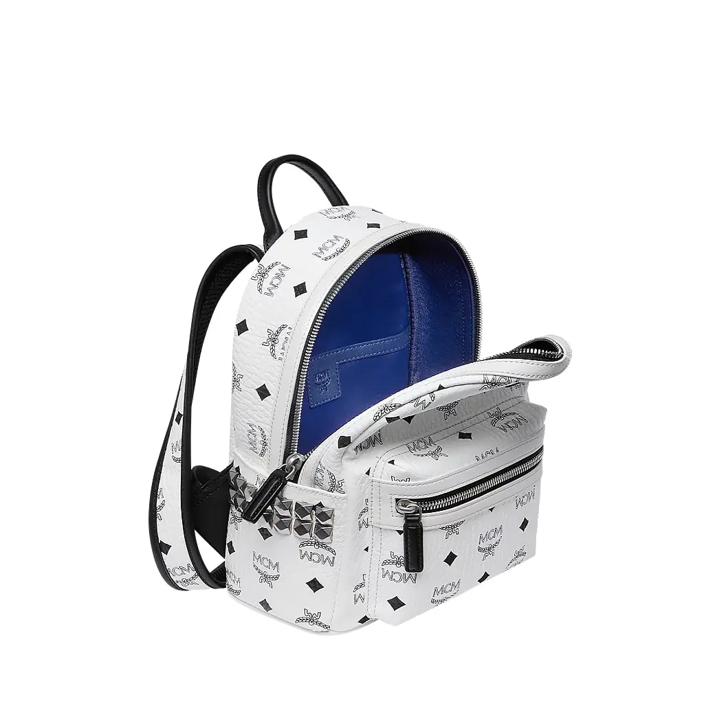 Túi MCM Stark Side Studs Backpack in Visetos MMK6SVE41WT001 — ảnh 4
