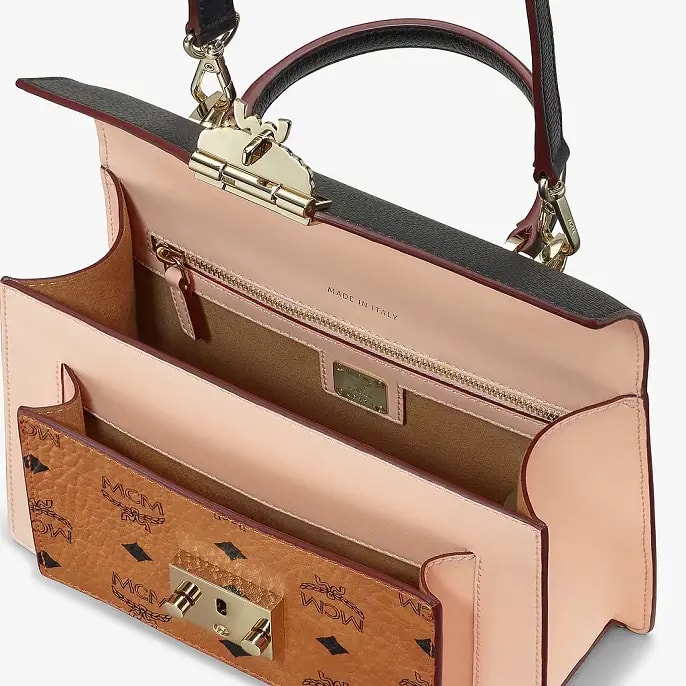 Túi MCM Patricia Bag Visetos Black Cognac Pink MWE9SPA26BK001 — ảnh 3
