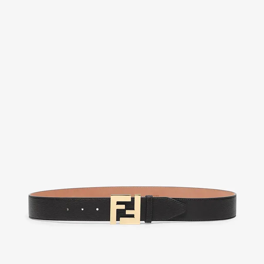 Thắt Lưng Fendi Black Cuoio Romano Leather Belt 7C0403SFRF0KUR — ảnh 2
