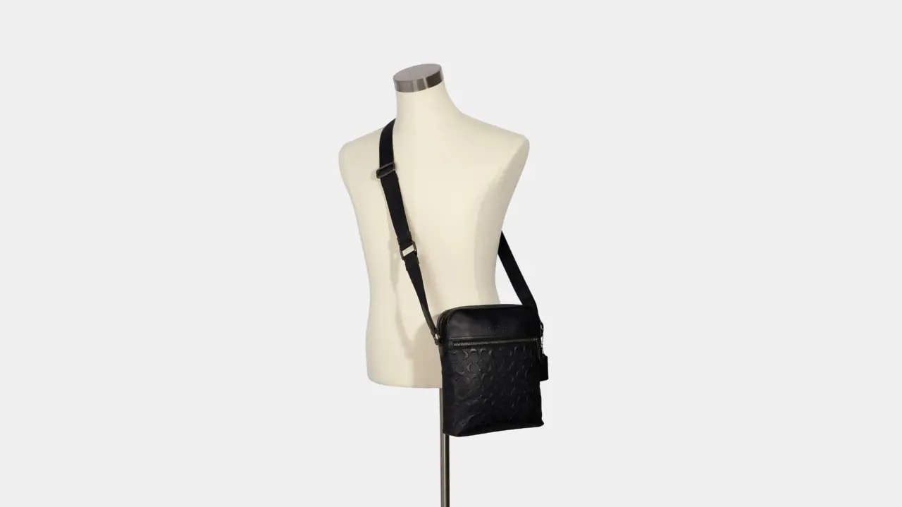 Túi Coach Houston Flight Bag In Signature Leather 'Black' 4009-QB — ảnh 2