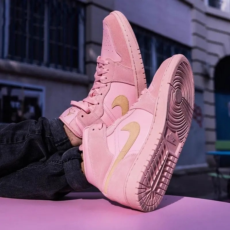 Giày Nike Air Jordan 1 Mid SE GS 'Coral Stardust' BQ6931-600 — ảnh 2