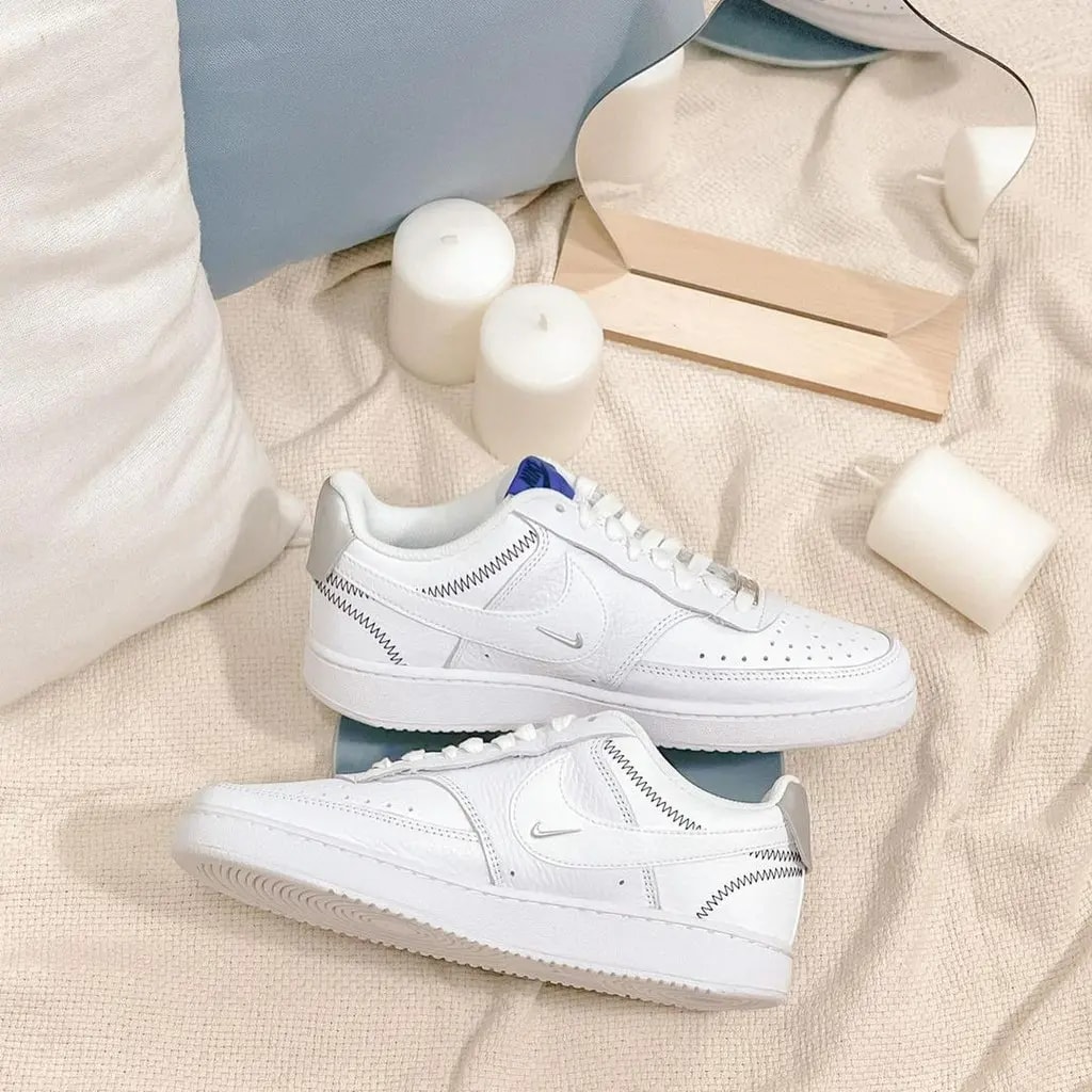 Giày Nike Wmns Court Vision Low SE 'White Metallic Silver' DD1648-100 — ảnh 3