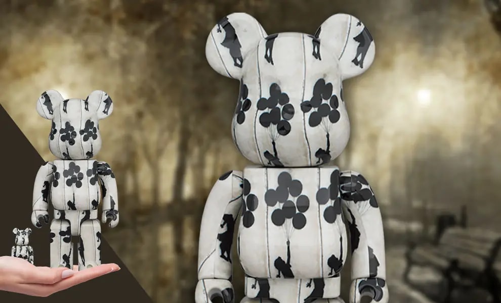 Mô Hình Bearbrick Banksy Flying Balloons Girl — ảnh 3