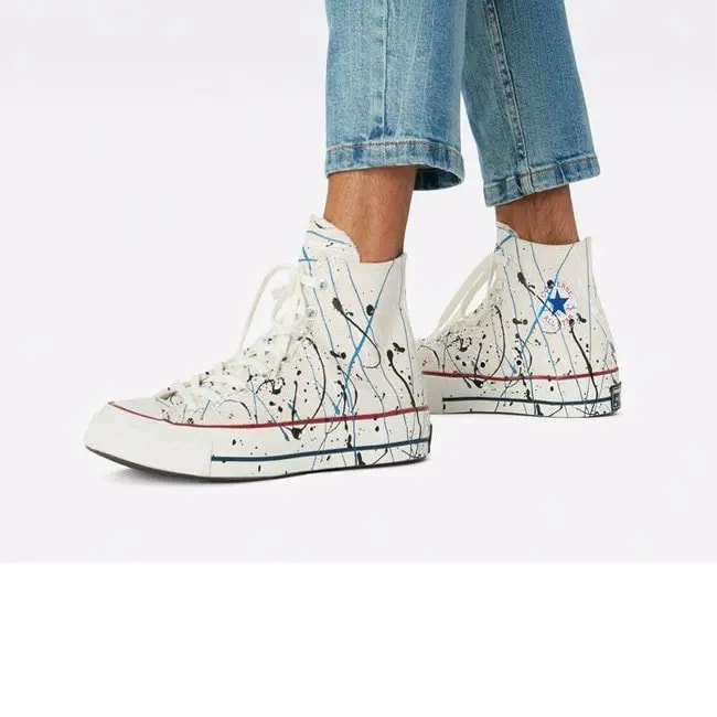 Giày Converse Chuck 70 High 'Paint Splatter Egret' 170802C — ảnh 2