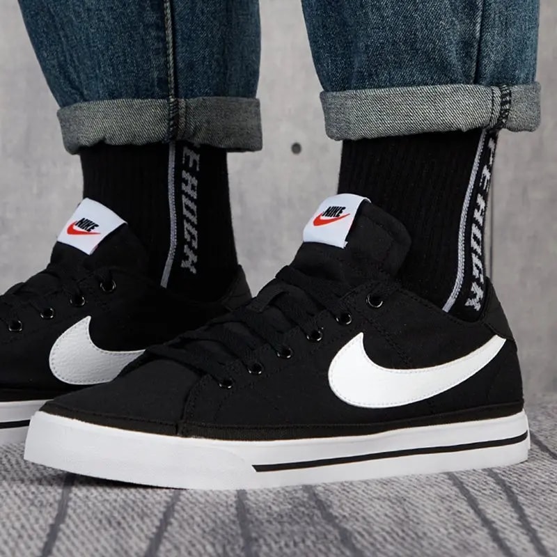Giày Nike Court Legacy Canvas 'Black White' CW6539-002 — ảnh 2