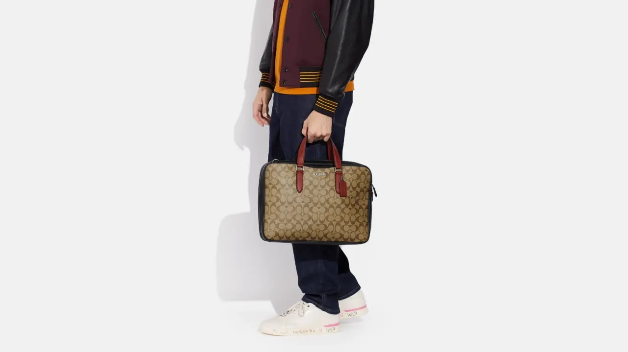 Túi Coach Graham Slim Brief Signature Canvas 'Khaki' C8169-QBTUI — ảnh 2