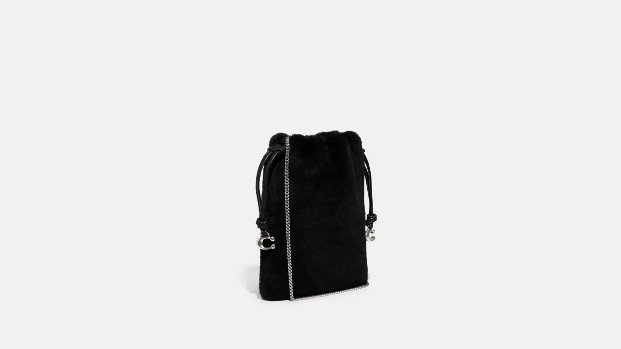 Túi Coach Drawstring Pouch In Shearling 'Black' CE759-20LHBLK — ảnh 4